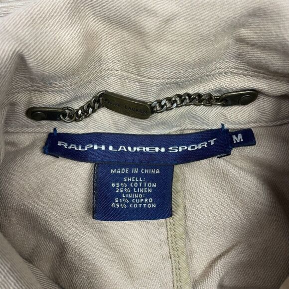 Ralph Lauren Sport Vest Womens Medium Beige Outdoor Hunting Utility Pockets - Picture 5 of 10